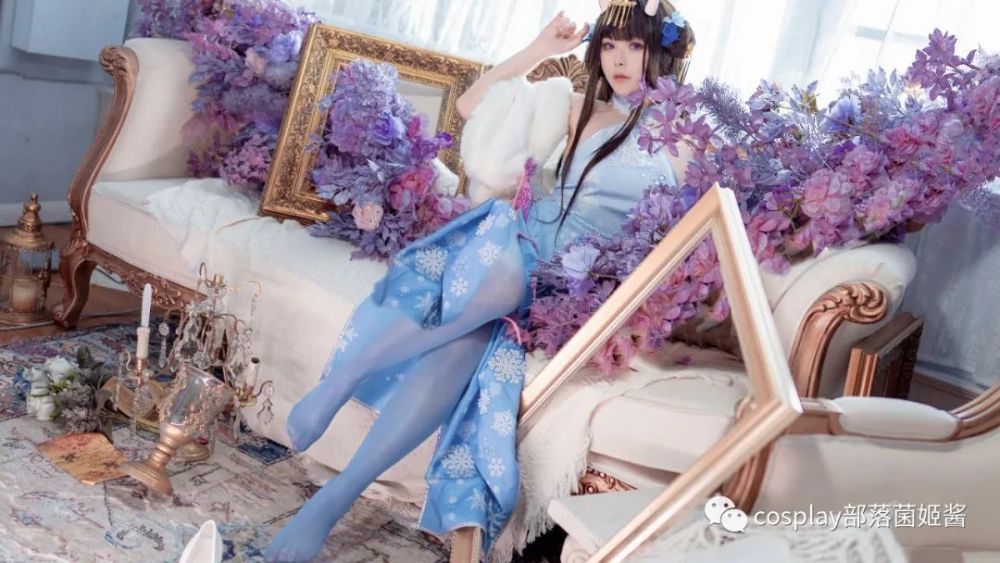 cos碧蓝航线旗袍能代冬雪沁香cos正片百合欧皇子