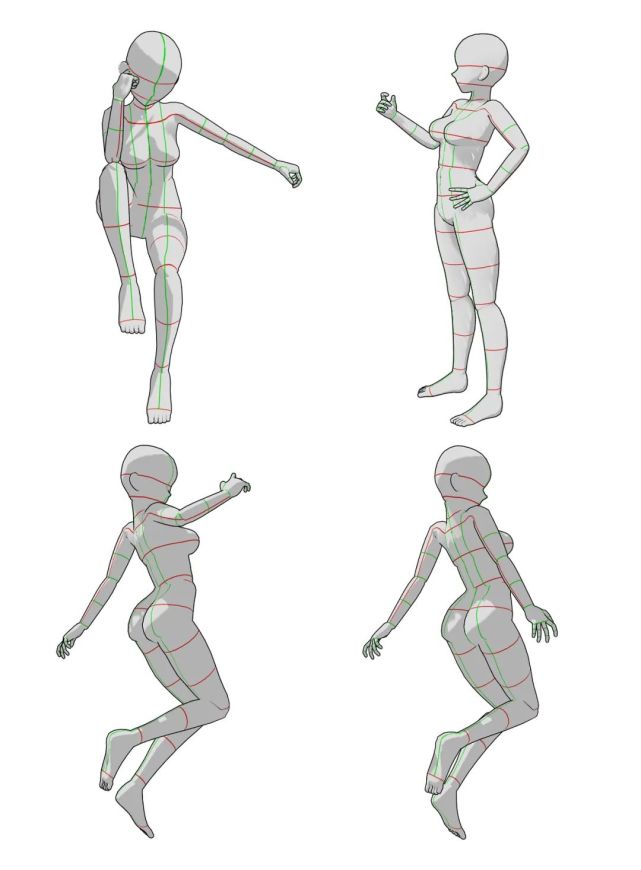 卡通人体模型画法图片