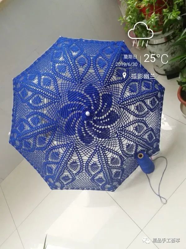 用钩针编织出来的太阳伞太好看了有图解