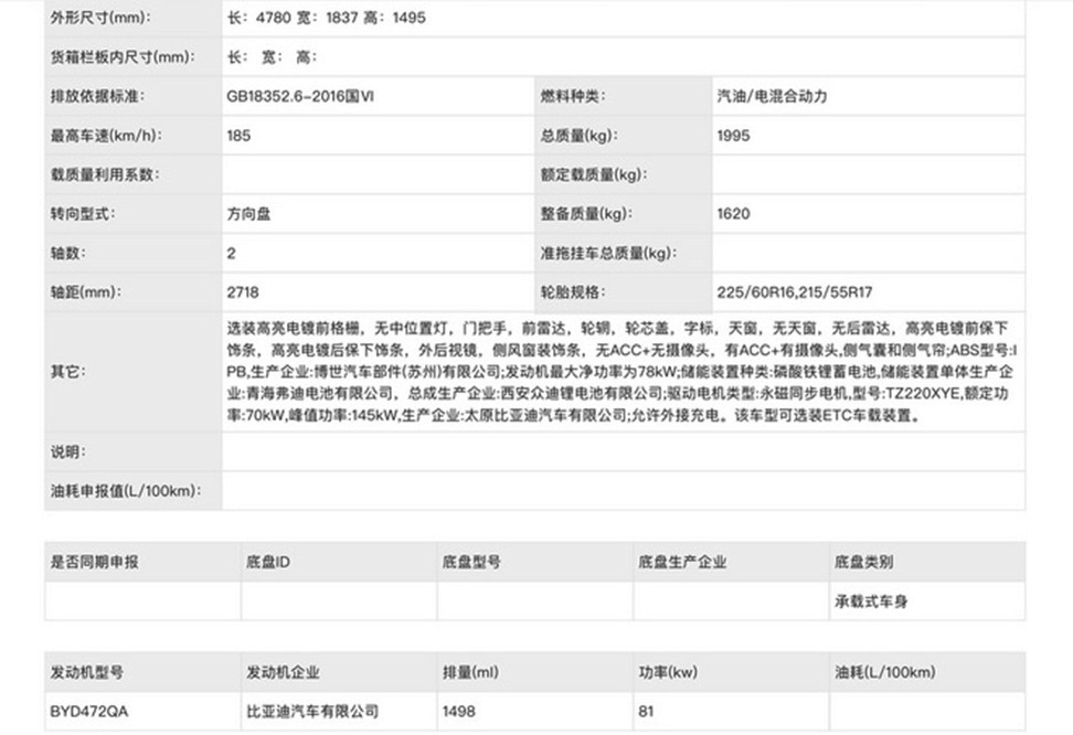 比亚迪全新轿车f5曝光最新设计风格搭15l混动尺寸超秦plus