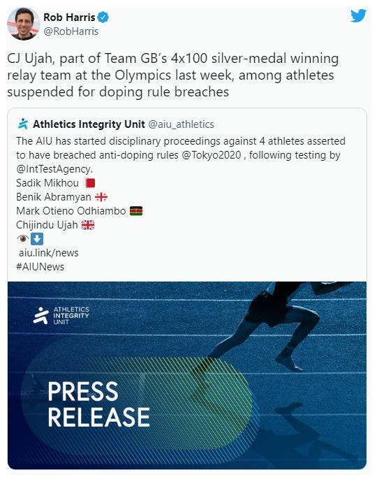 英媒污蔑中国人吃兴奋剂结果英国人尿检呈阳性被各国网友嘲讽