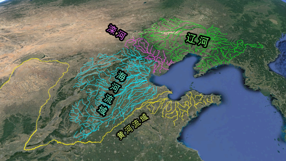 的较低位置,所以流入的河流众多,其中是以黄河,海河,辽河以及滦河为主