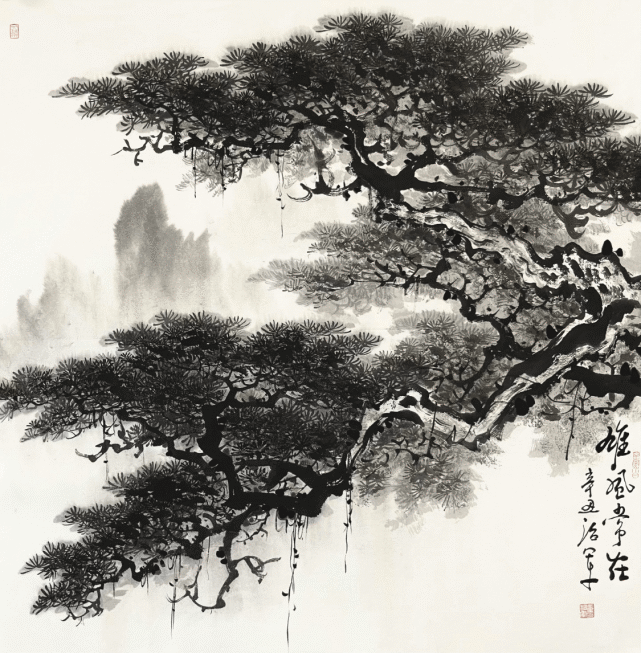 赏童治军画松:苍松有傲骨 松风览古今
