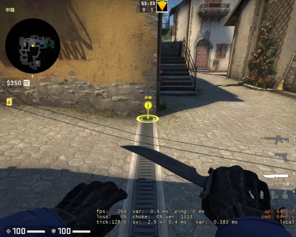 csgo炼狱小镇inforno进攻道具二侧道二楼