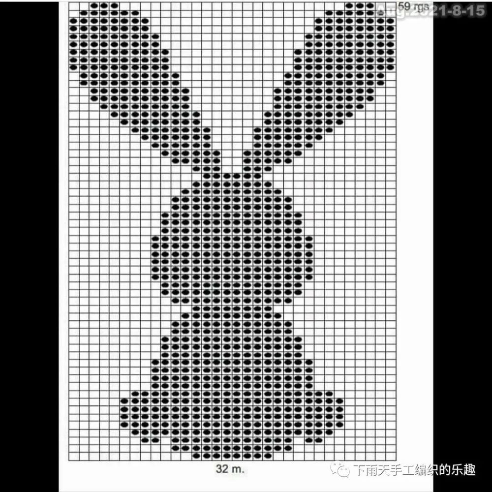 像素图超级好看的提花外套可爱小兔子网格图