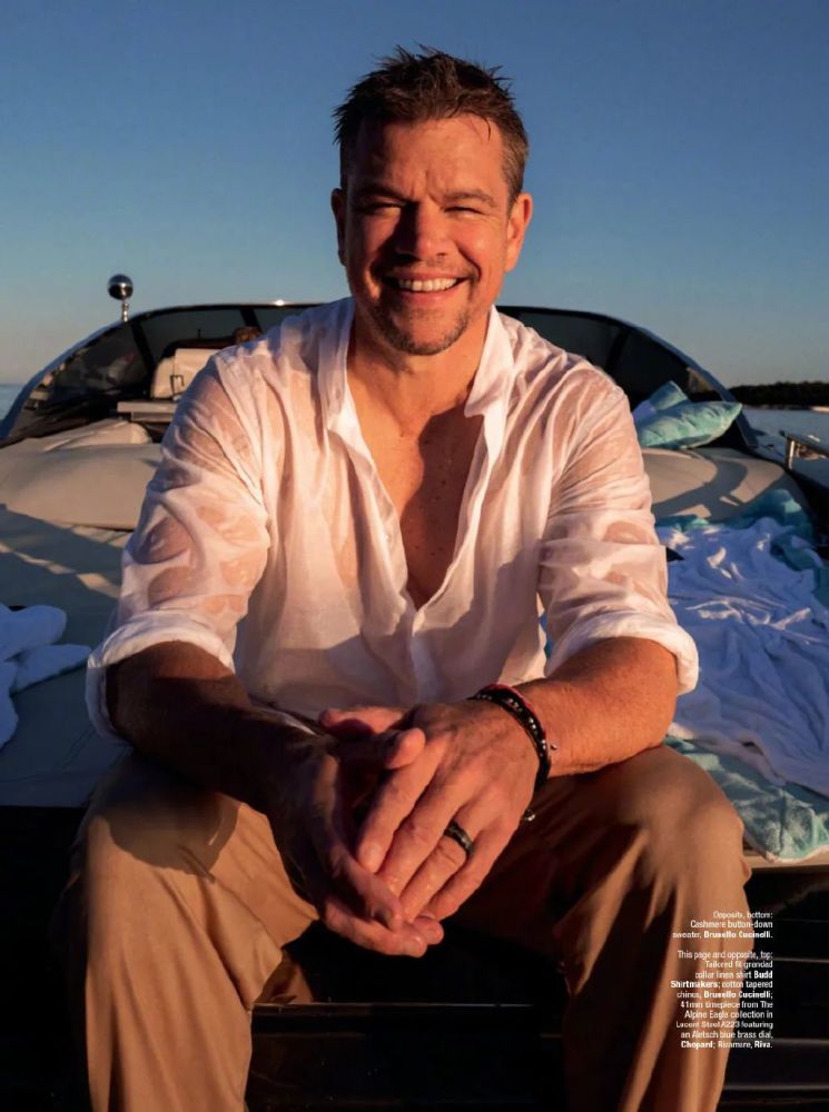 组图巨星50岁呆萌马特达蒙度假风写真大片