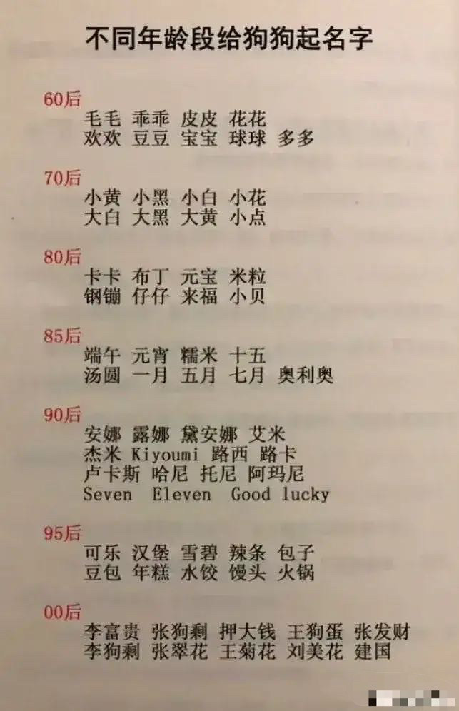 歡迎下方留言評論00後給狗狗取名字既有名也有姓,如李富貴張狗剩等