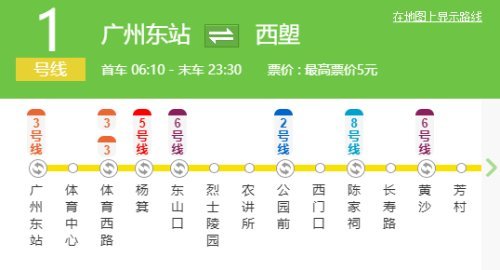 广州地铁1号线线路图图片