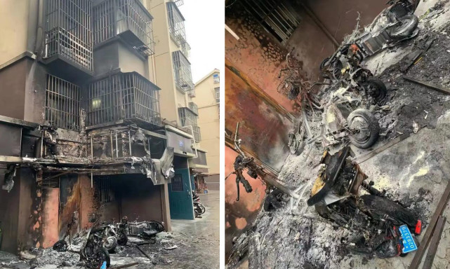 江苏省南京市浦口区江浦街道的揽月山庄小区,发生一起电动车起火事件