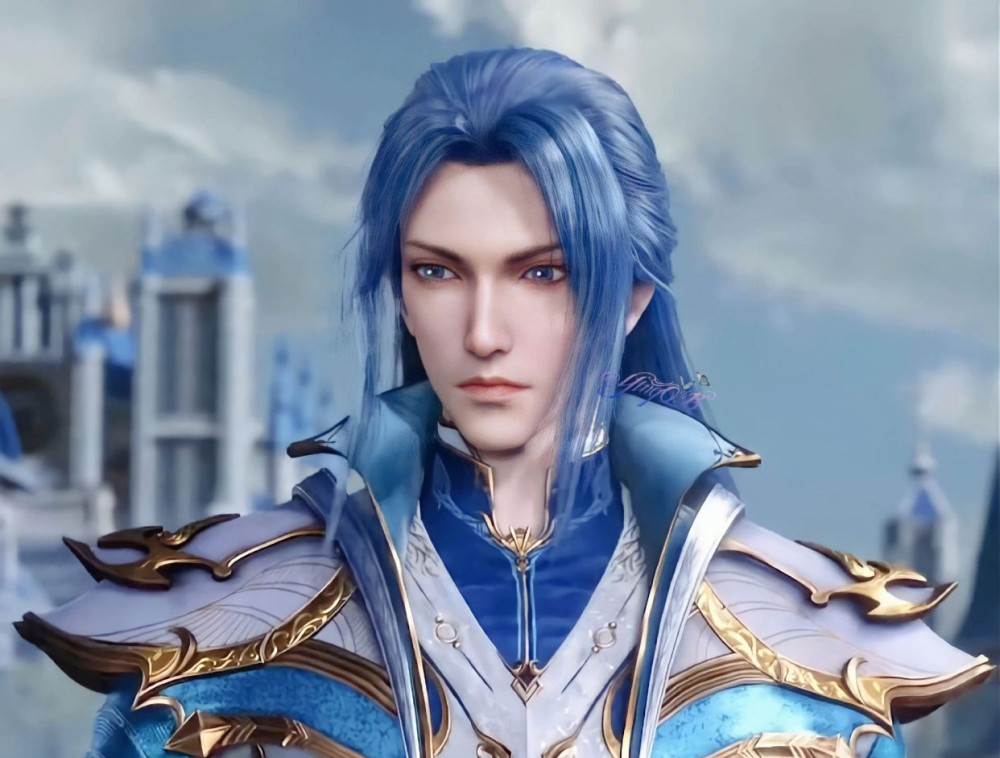 首先,是唐三的母亲阿银,阿银的蓝发应该是因为她的本体是十万年魂兽