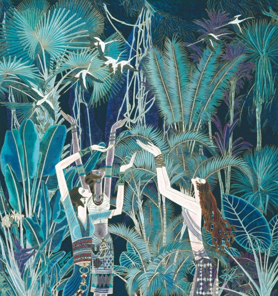 现代艺术的变幻错杂,又有印象绘画的光色斑驳,在现代彩墨画的语言拓展