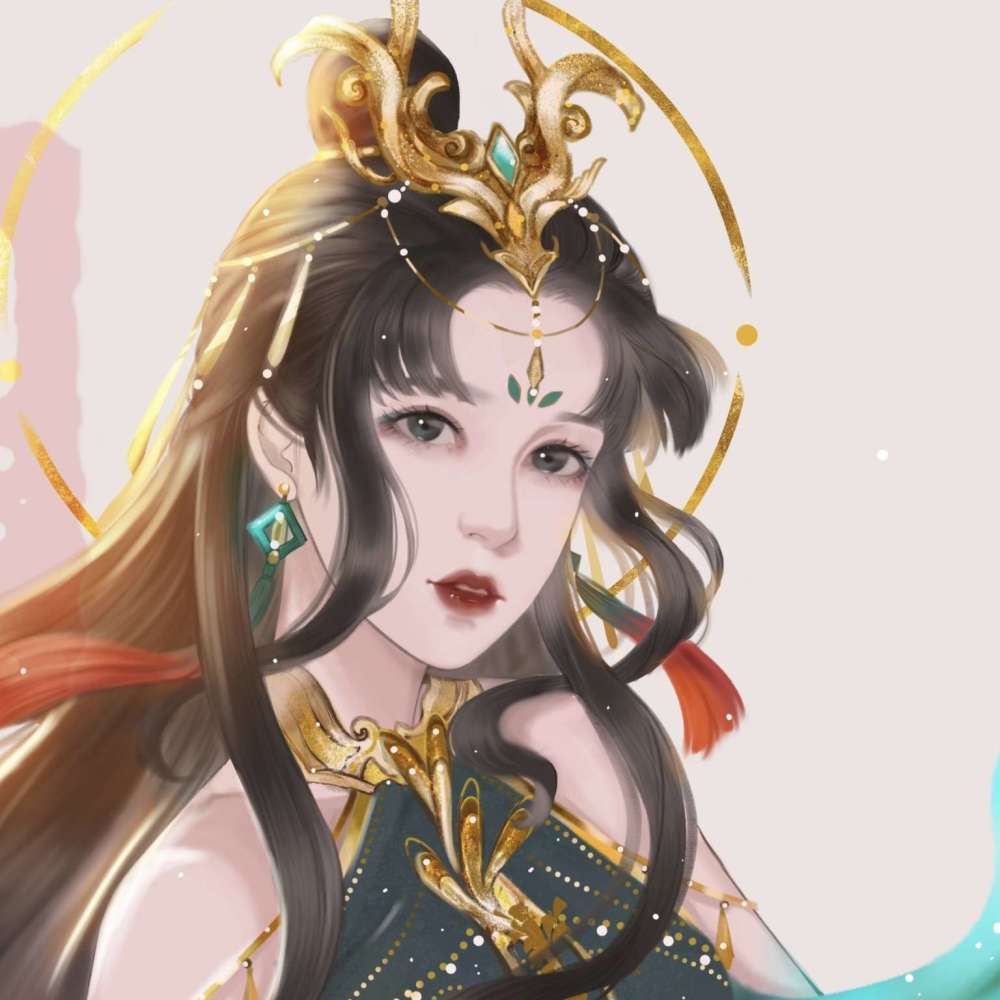 古风女生头像:日落跌进迢迢星野,人间忽晚,山河已秋