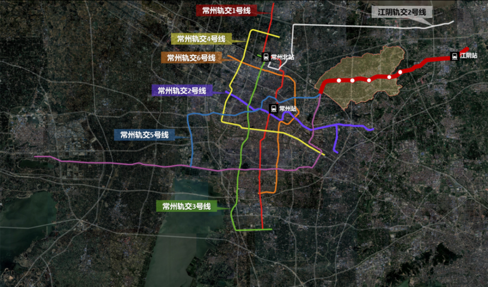 線路初步規劃由常州軌道交通5,7號線終點站向東延伸至江陰高鐵站,分別