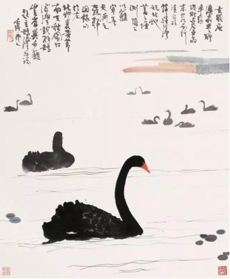 鉴赏吴作人画鹅
