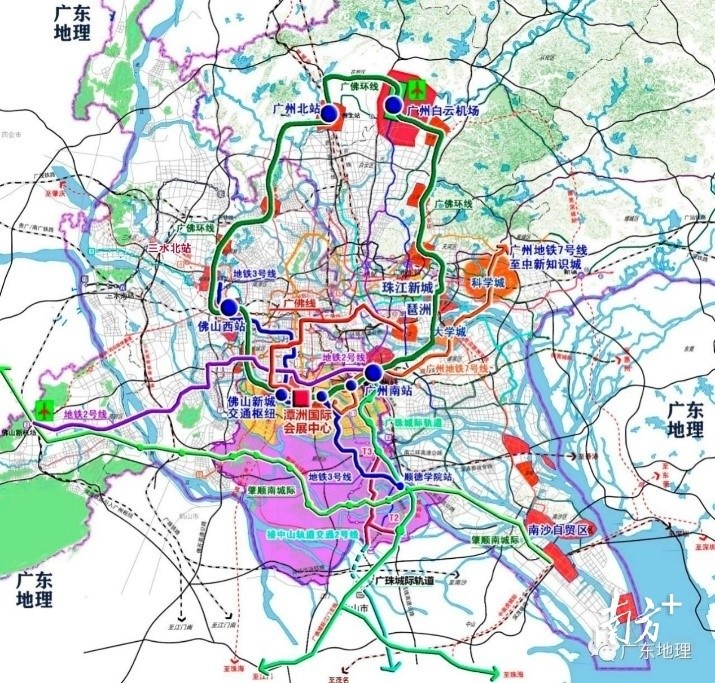 北滘軌道線路將有廣珠城際,廣州地鐵7號線順德段,廣佛環線,佛山地鐵3