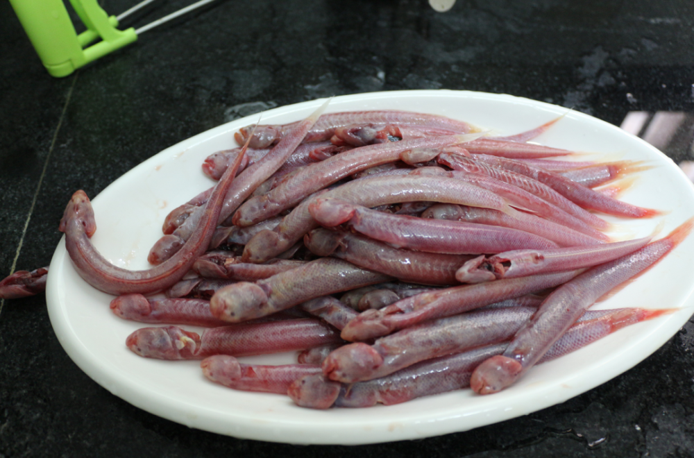 也可以油炸,炸出來的狼牙蝦虎魚 外酥裡嫩,味道相當好.