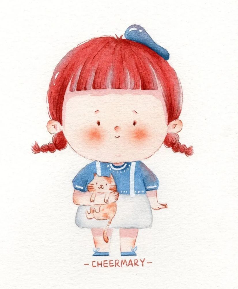 q版插画水彩人物萌宝头像