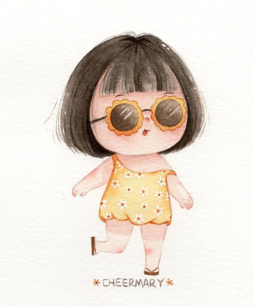 q版插画水彩人物萌宝头像