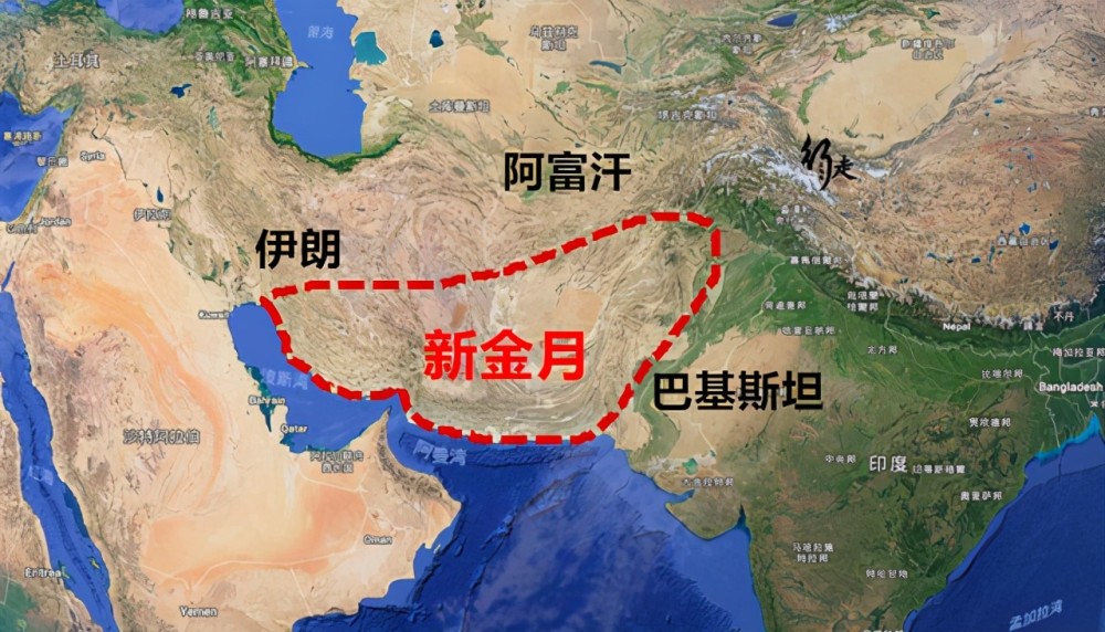 "金新月"是世界三大毒源地之一,地处阿富汗,巴基斯坦和伊朗交界的三