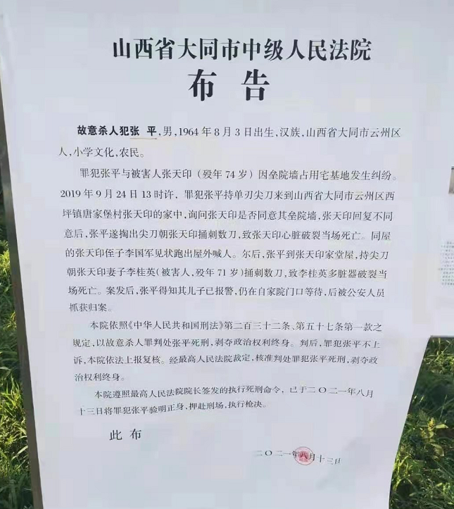 大同市红人执行死刑图片