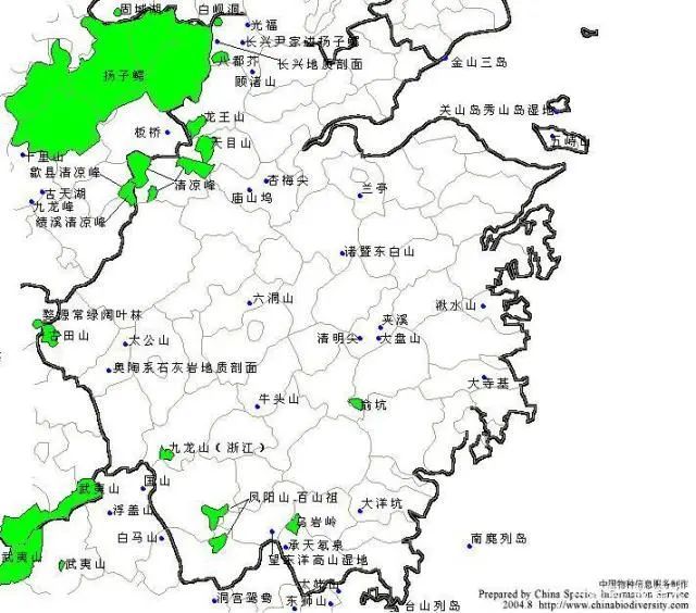 分享各省区自然保护区分布图