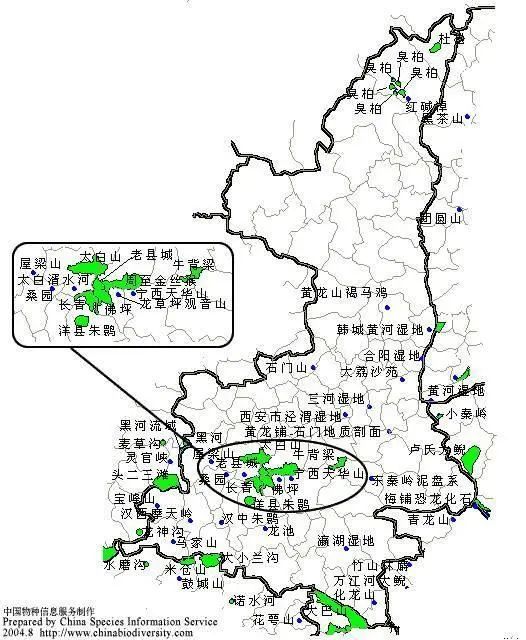 分享各省区自然保护区分布图