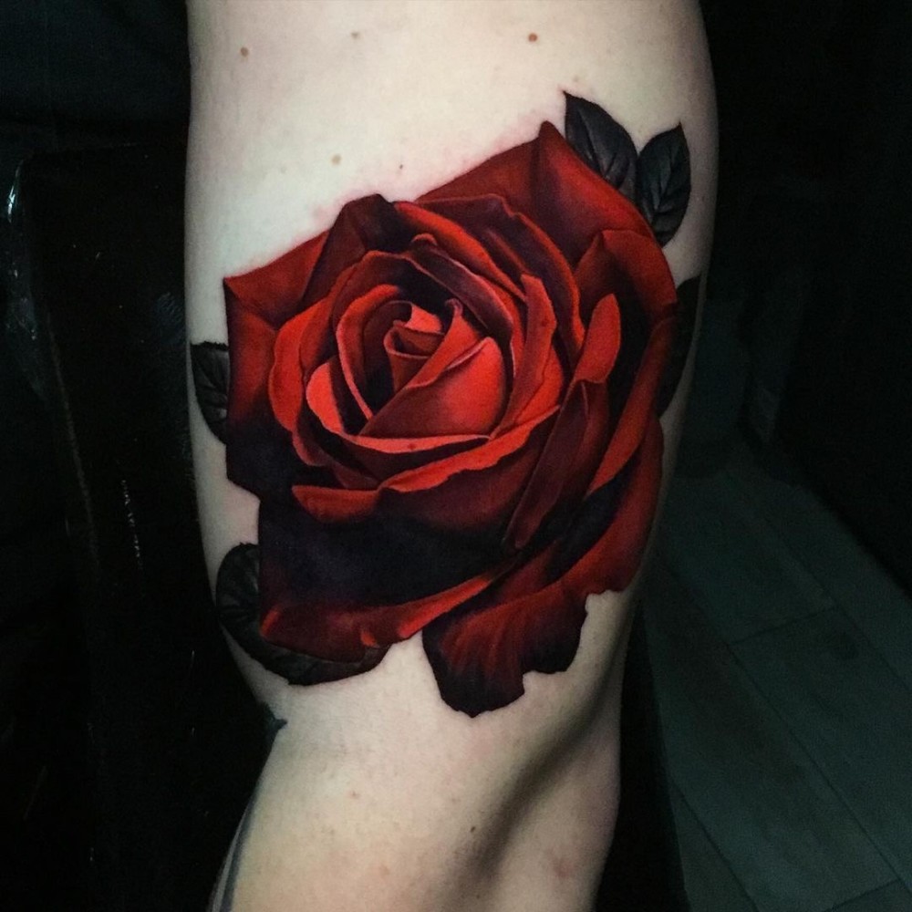 各种色彩的玫瑰花纹身图案欣赏你知道他的寓意吗_腾讯新闻