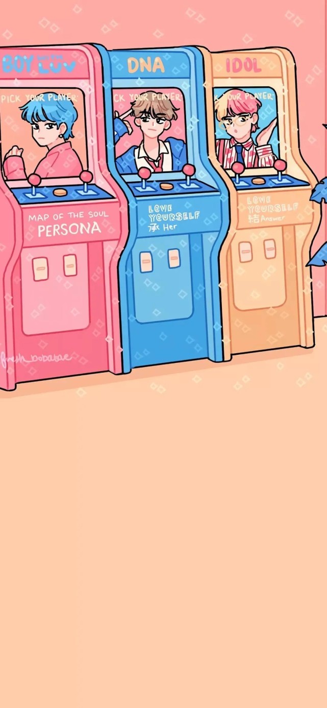 "糖果色治愈系插画壁纸太好看了"