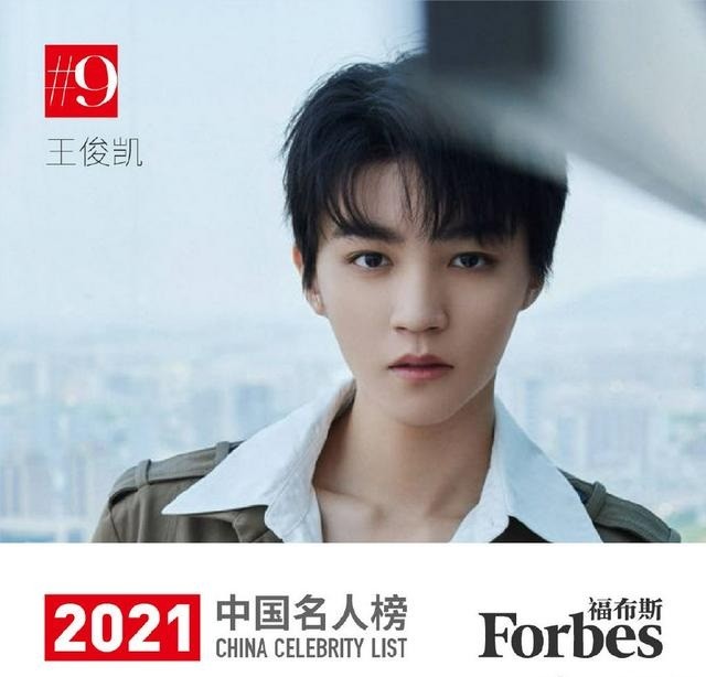 福布斯2021中國名人榜發佈,tfboys兩人上榜,王一博位居第二,第三名是