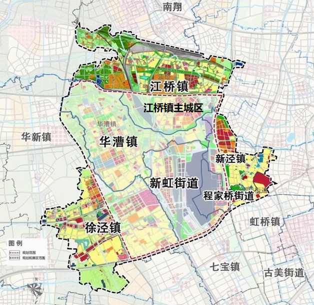虹桥主城片区规划图未来周边华新镇,赵巷镇等地都能由"大虹桥"版块