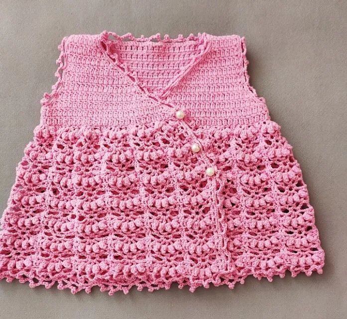 儿童小裙子钩织有图解和说明系带款式更稳固