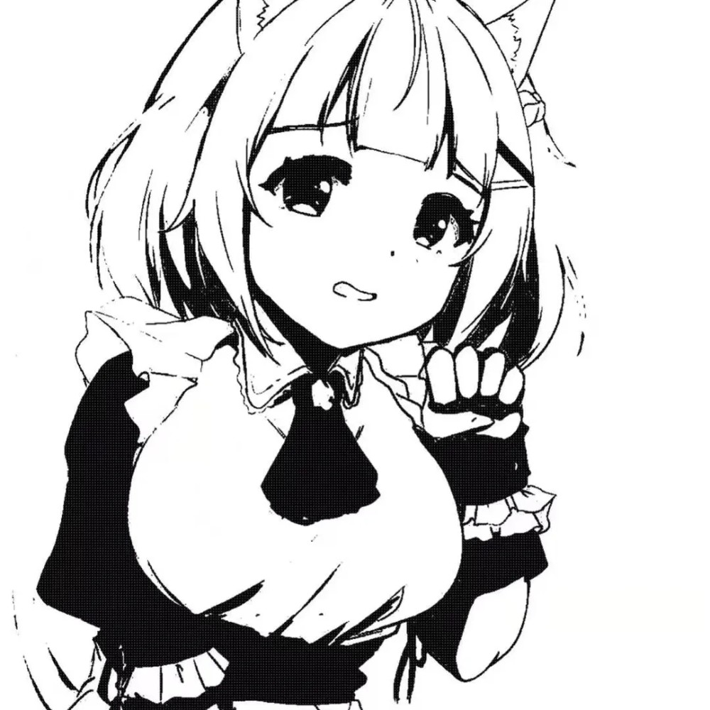 高质量漫画风黑白女漫头