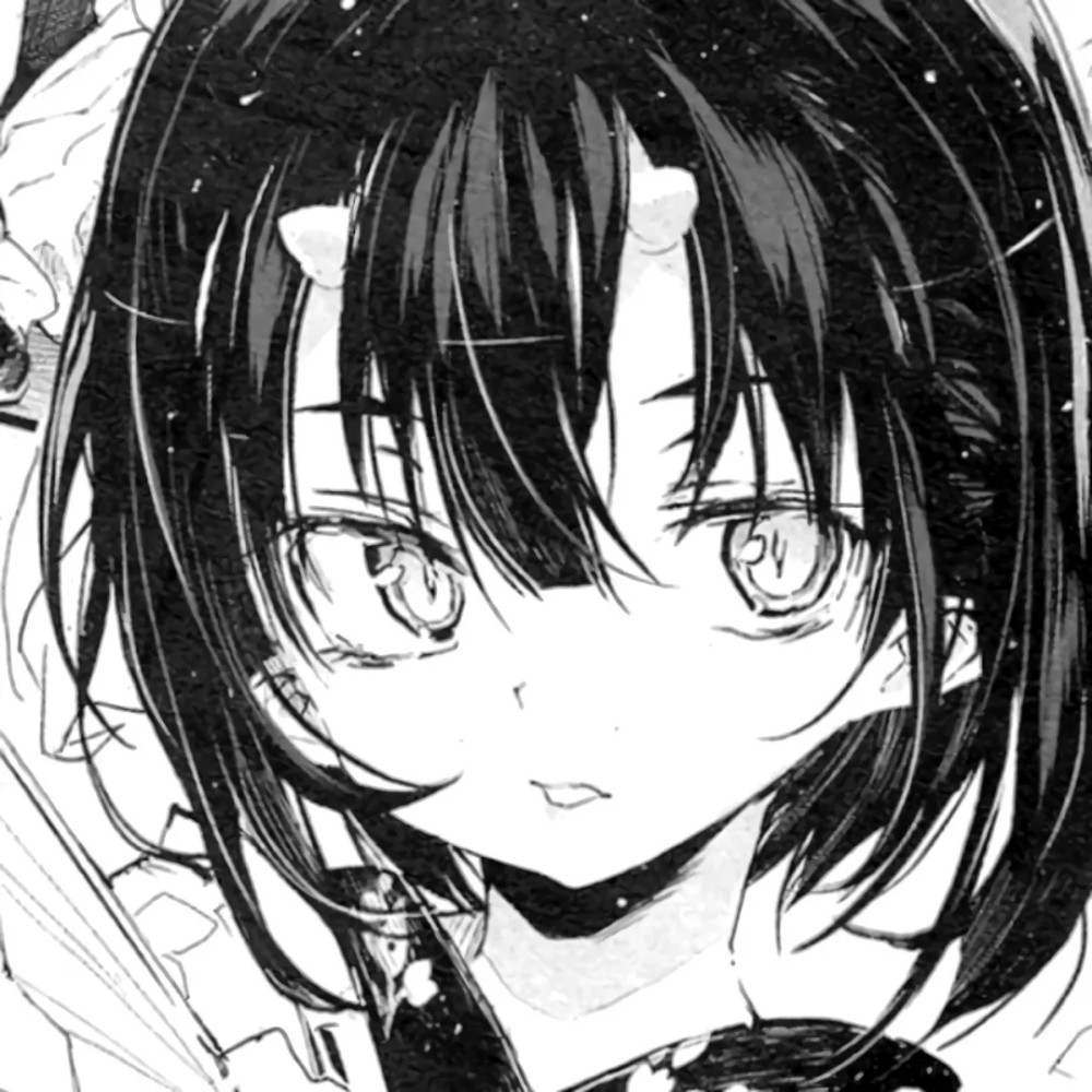 高质量漫画风黑白女漫头