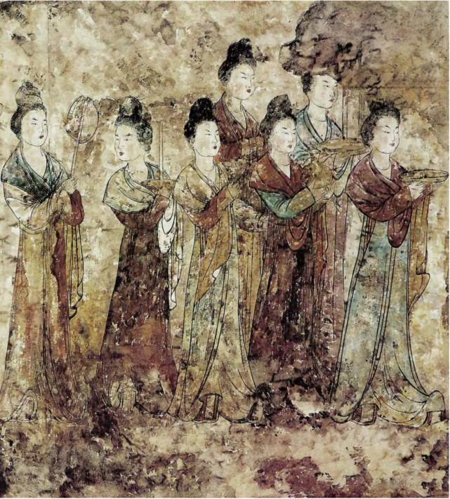 唐 永泰公主墓 前室东壁北铺 宫女图