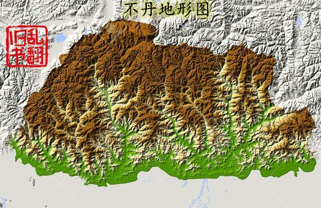 不丹地形图而且规定靠近印度1公里以内禁止居住,尼泊尔人主要分布在