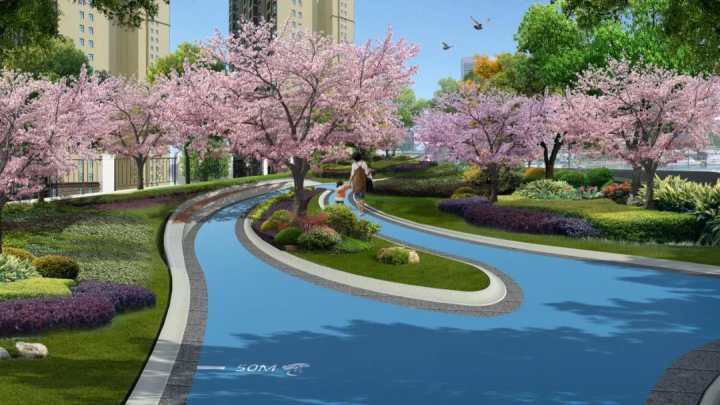 在植被的设计上,项目利用场地原有地形高差,重做绿化起伏;利用起伏