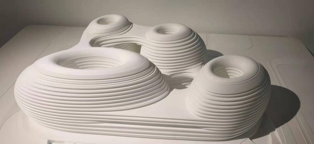 扎哈展览现场,北京银河soho建筑模型