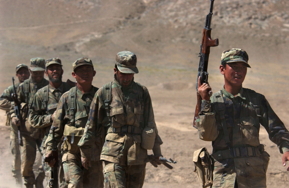 阿富汗国民军士兵资料图根据台湾tvbs新闻网日前报道称,台当局防务