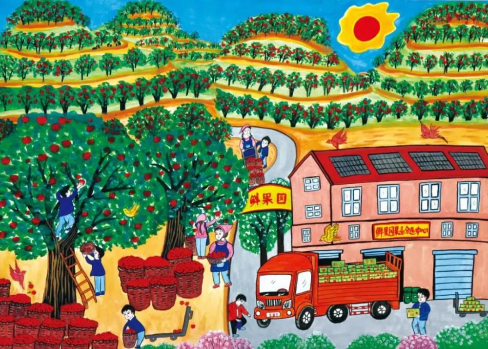 山西省农民画优秀作品展,展现新农村新气象_腾讯新闻