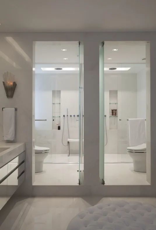 淋浴间加马桶间,洗漱台外移隔墙,这才是卫生间干湿分离的实用性_腾讯