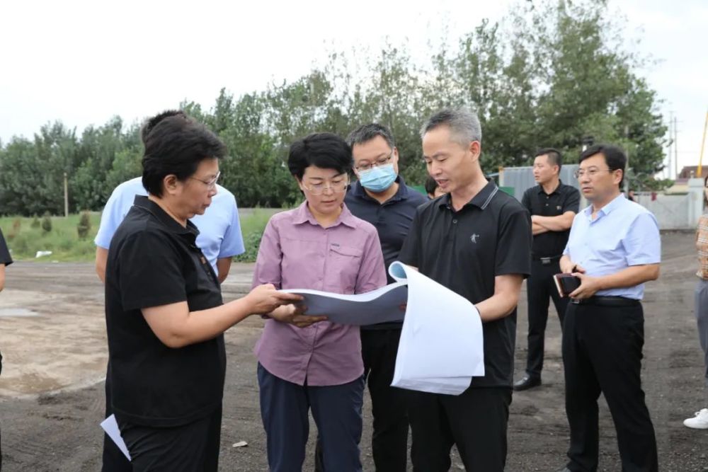 王润先后来到西社园区纬一路及翟店园区文化路道路建设工程,西社工业