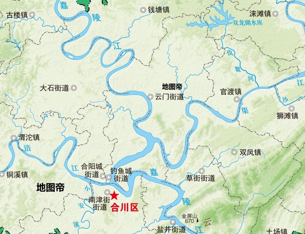 嘉陵江水系图图片