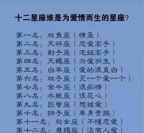 十二星座的最佳靈魂伴侶是誰,十二星座的天生戀愛天賦