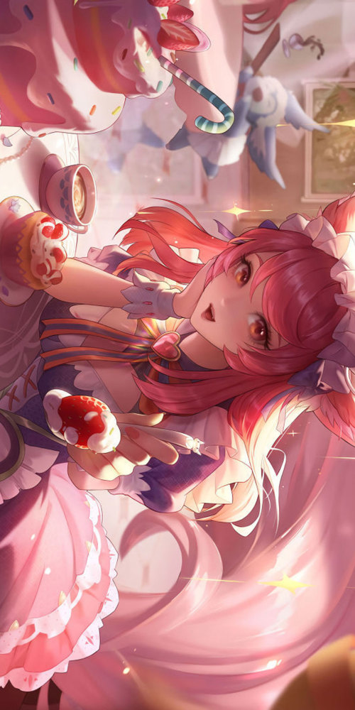 王者荣耀壁纸妲己粉色女仆手机壁纸服侍主人是妲己的任务