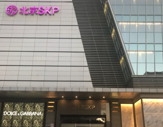据网上的视频介绍,有两位消费者在北京skp商场举横幅,称在skp店里买到