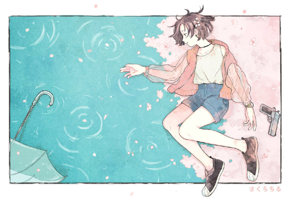 清新唯美的日系插画,典型的浪漫,梦幻少女风格