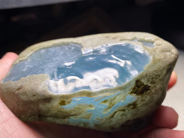 478克极品后江高冰天空蓝|江高冰