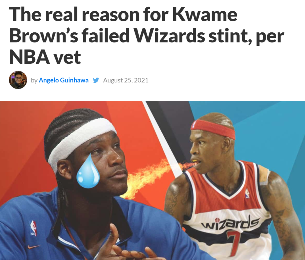 夸梅-布朗 暗讽乔丹？16年NBA老将喷奇才管理层：夸梅布朗因你们而失败