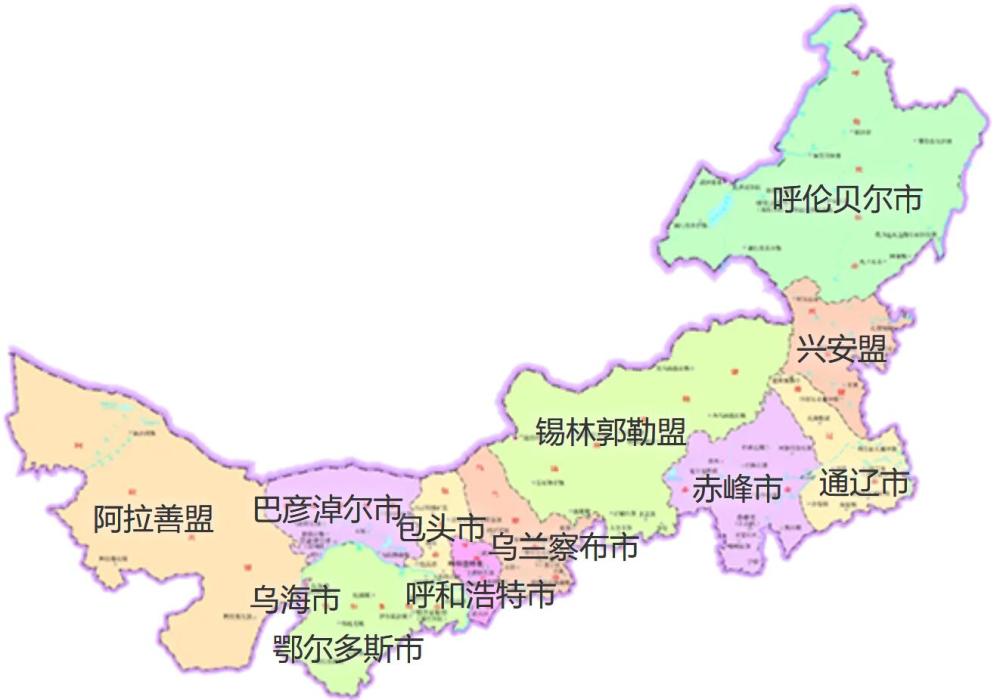 内蒙古12盟市地图图片