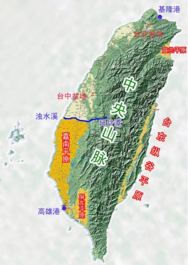 台湾大大小小的河流有120多条,大部分是东西流向的,由于岛中东部山脉